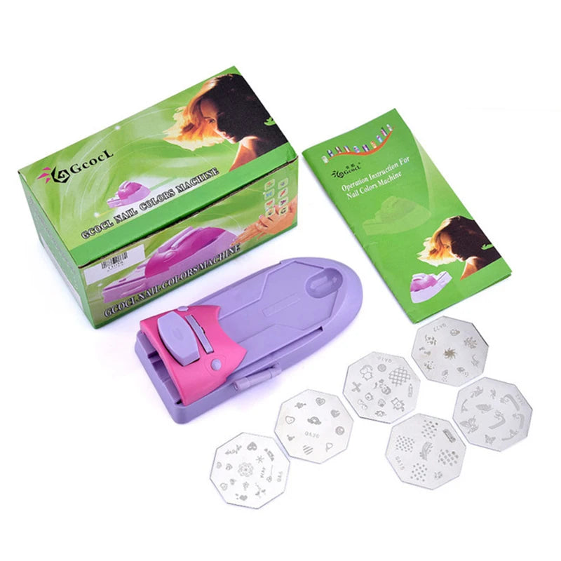 DIY 3D Nail Art Printer Printing Manicure Machine With Metal Stamp Stamper Nail Tool Nail Printing Machine Nail Art Tool