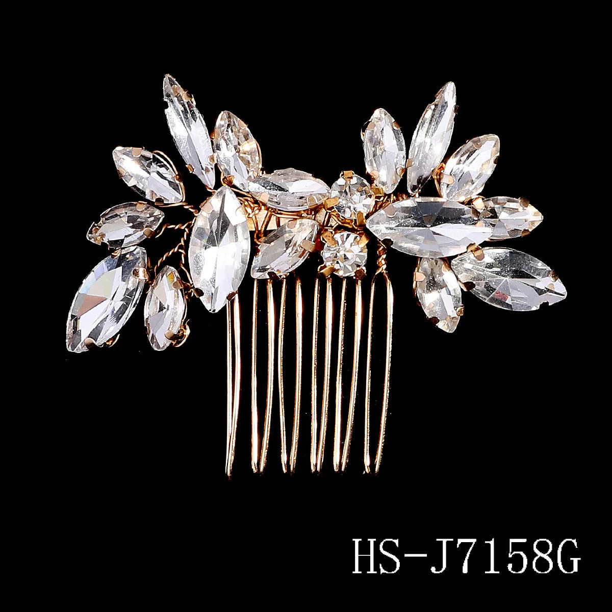 Golden Luxury Pearl Hair Comb Wedding Party Classic Jewellery Crystal Side Bangs Hair Clip For Women Elegant Headpieces