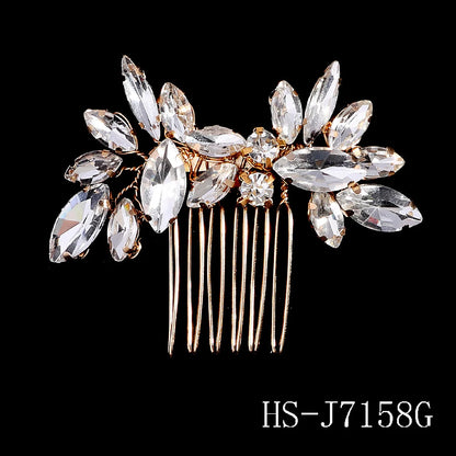 Golden Luxury Pearl Hair Comb Wedding Party Classic Jewellery Crystal Side Bangs Hair Clip For Women Elegant Headpieces