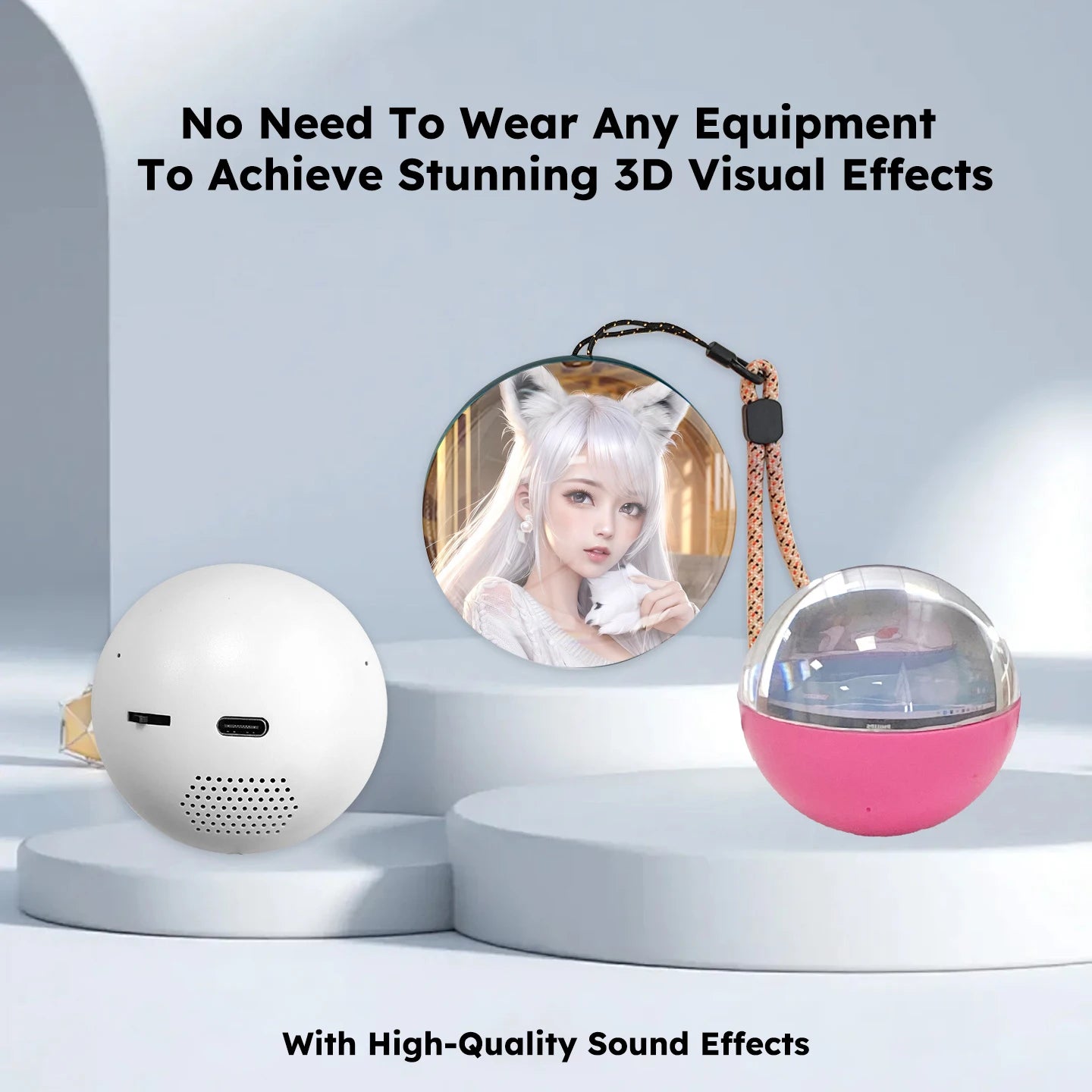 3D Crystal Ball Digital Video Photo Album DIY Video Glass Ball Crystal Ball Digital Video Display Gift with Electronic Screen