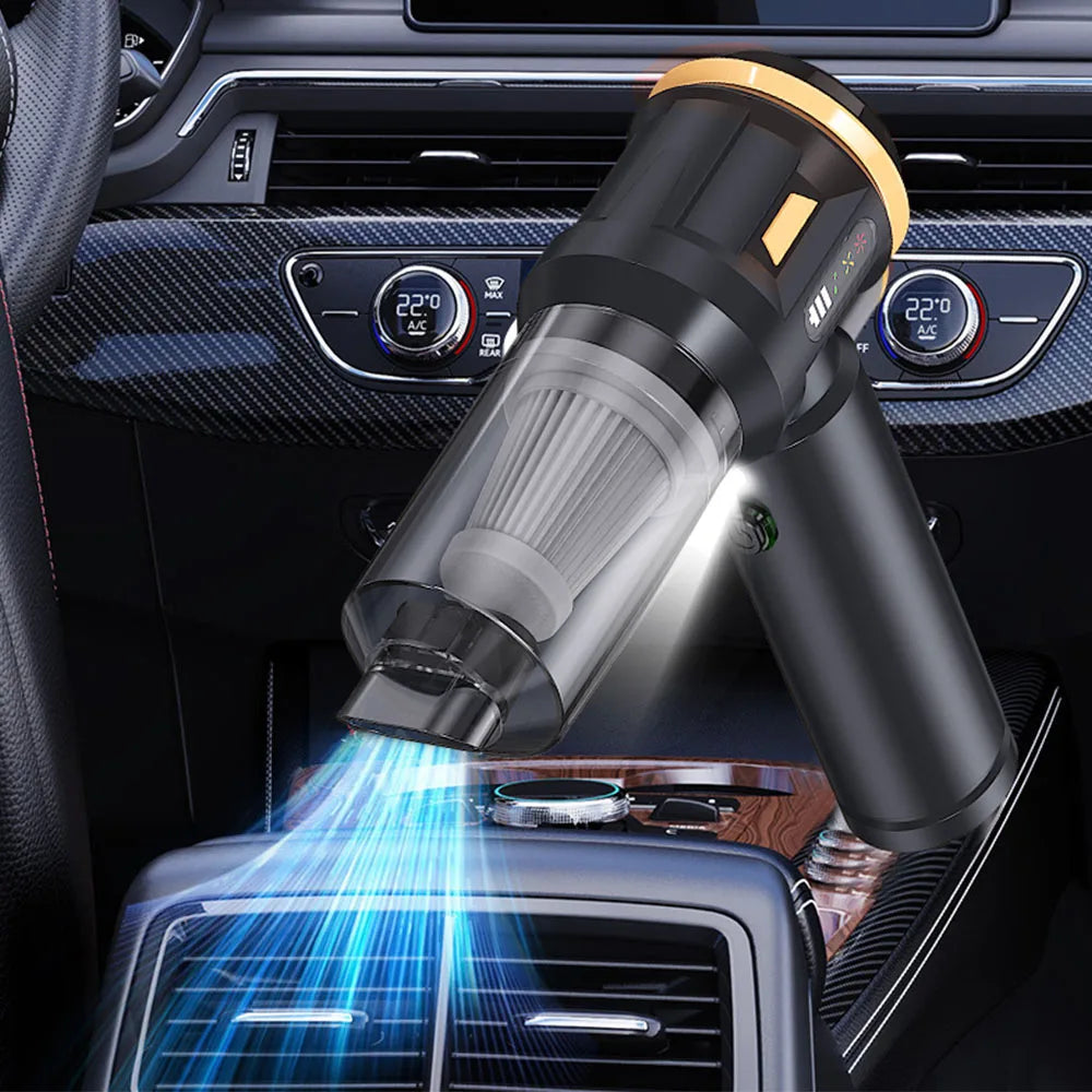 Car Vacuum Cleaner Air Duster LED Indicator Handheld Vaccum Cleaners 4 In 1 Strong Blowing/Suction Wireless Quick Inflation