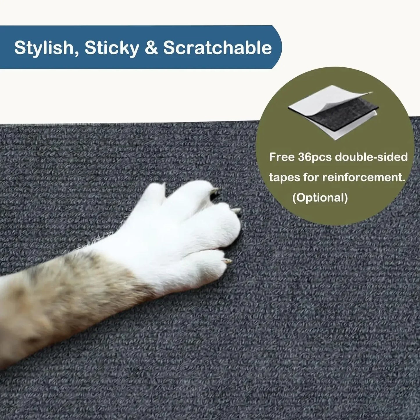 Wall Self-Adhesive Anti Cat Scratch Sofa DIY Cats Scratch Protection Paws Sharpen Trimmable  Carpet Cats Scratch Board