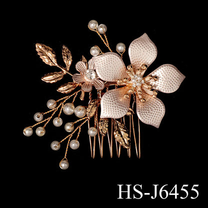 Golden Luxury Pearl Hair Comb Wedding Party Classic Jewellery Crystal Side Bangs Hair Clip For Women Elegant Headpieces