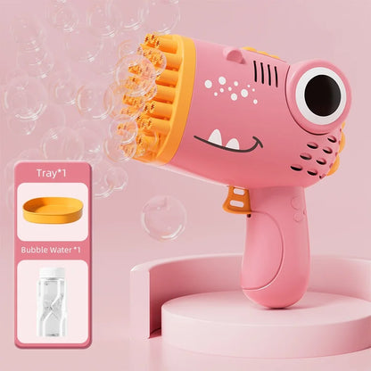 40 Hole Dinosaur Bubble Handheld Bubble Machine, Electric Bubble Gun, Outdoor Wedding Party Toy