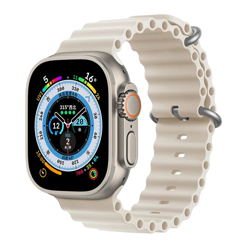 Ocean Strap for Apple Watch Ultra 2 Band 49mm 44mm 40mm 45mm 41mm 42mm 46mm 38mm Silicone Bracelet iWatch Series 10 9 SE 8 7 6 5
