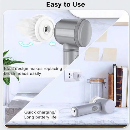 Cordless Electric Cleaning Brush Electric Kitchen Cleaning Scrubber Brush Lightweight Design Cleaning Tool For Kitchen Outdoor