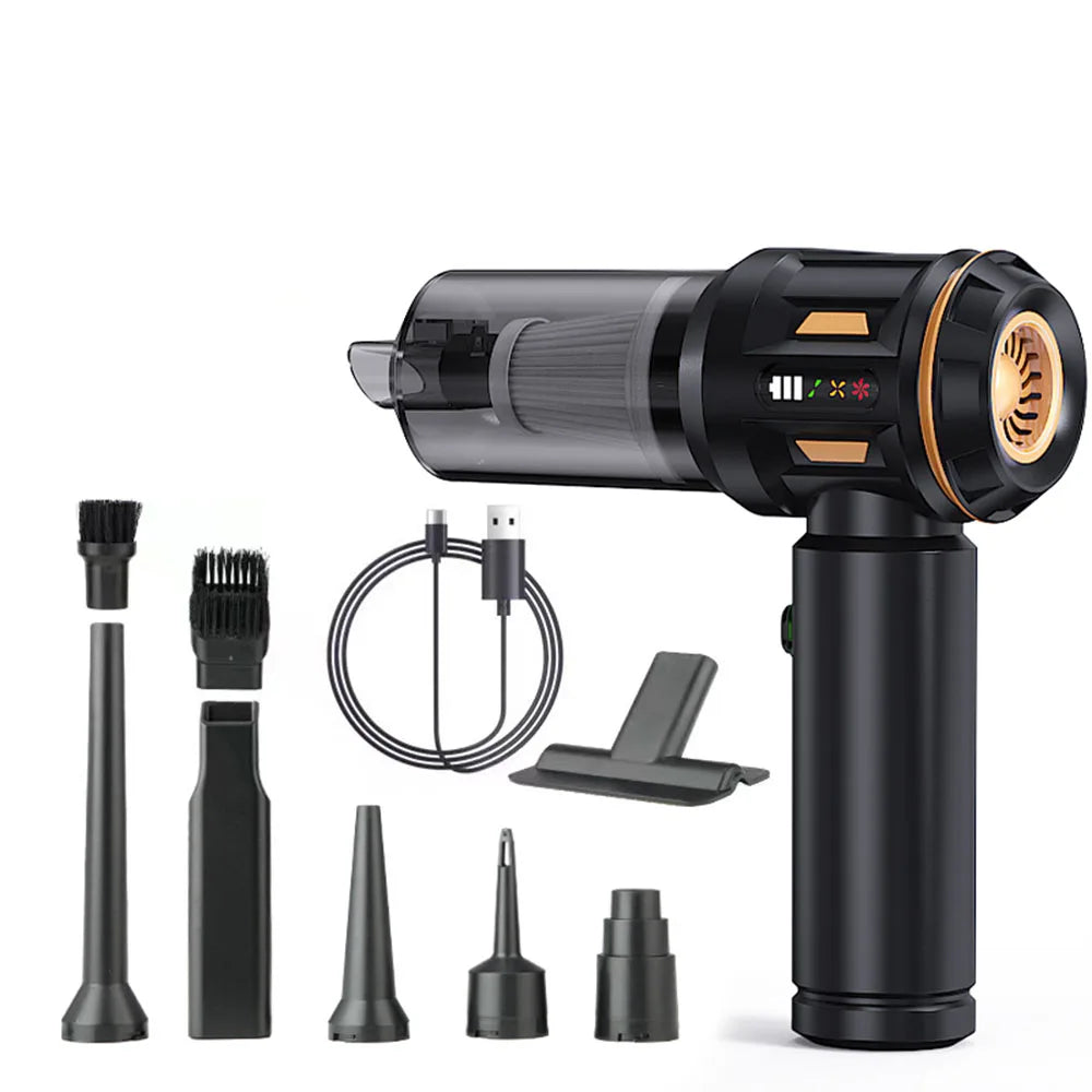 Car Vacuum Cleaner Air Duster LED Indicator Handheld Vaccum Cleaners 4 In 1 Strong Blowing/Suction Wireless Quick Inflation