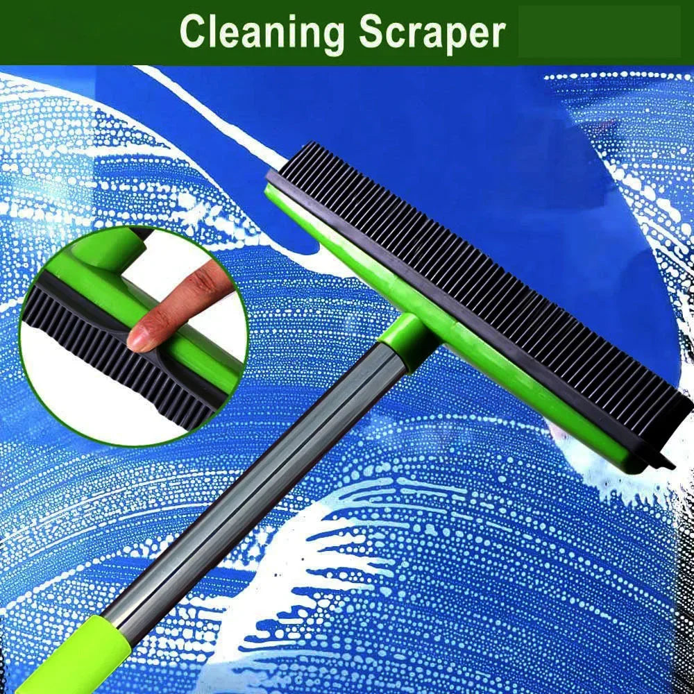 3in1 Adjustable Long Handle Silicone Broom For Pet Hair Removerrubber Floor Brush Multifunctional Carpet Hardwood Cleaning Tool