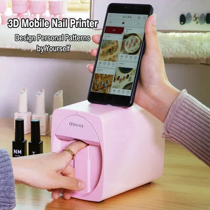 Smart Nail Printer Portable 3D Mobile Nail Painting Machine 2400 DPI Printing Resolution WiFi/DIY Support for Home Beauty Salon