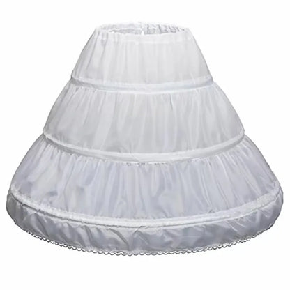 Girls Crinoline Petticoat with hoop Under skirt Short White Underskirt A-line Ball Gown Petticoats