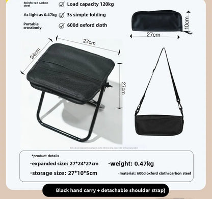 Folding Backpack Stool Portable Small Mazar Satchel Pen Bag Stool Outdoor Folding Chair Ultra Light Fishing High Speed Rail