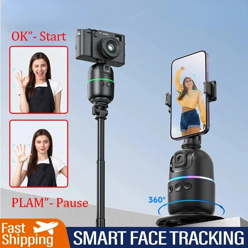 ftvae 360° Smart Auto Face Tracking Gimbal Stabilizer Selfie Stick Tripod with Gesture Control for Camera Mobile Smartphone
