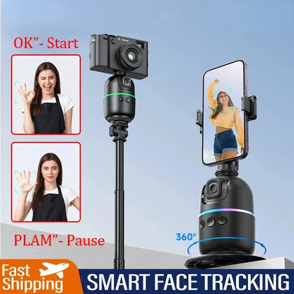 ftvae 360° Smart Auto Face Tracking Gimbal Stabilizer Selfie Stick Tripod with Gesture Control for Camera Mobile Smartphone