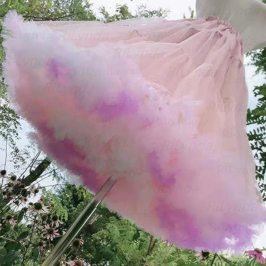 Women Flower Style Lolita Petticoats Crinoline Inner Bustle Cosplay Tutu Puffy Cancan Skirt Under Wedding Dresses