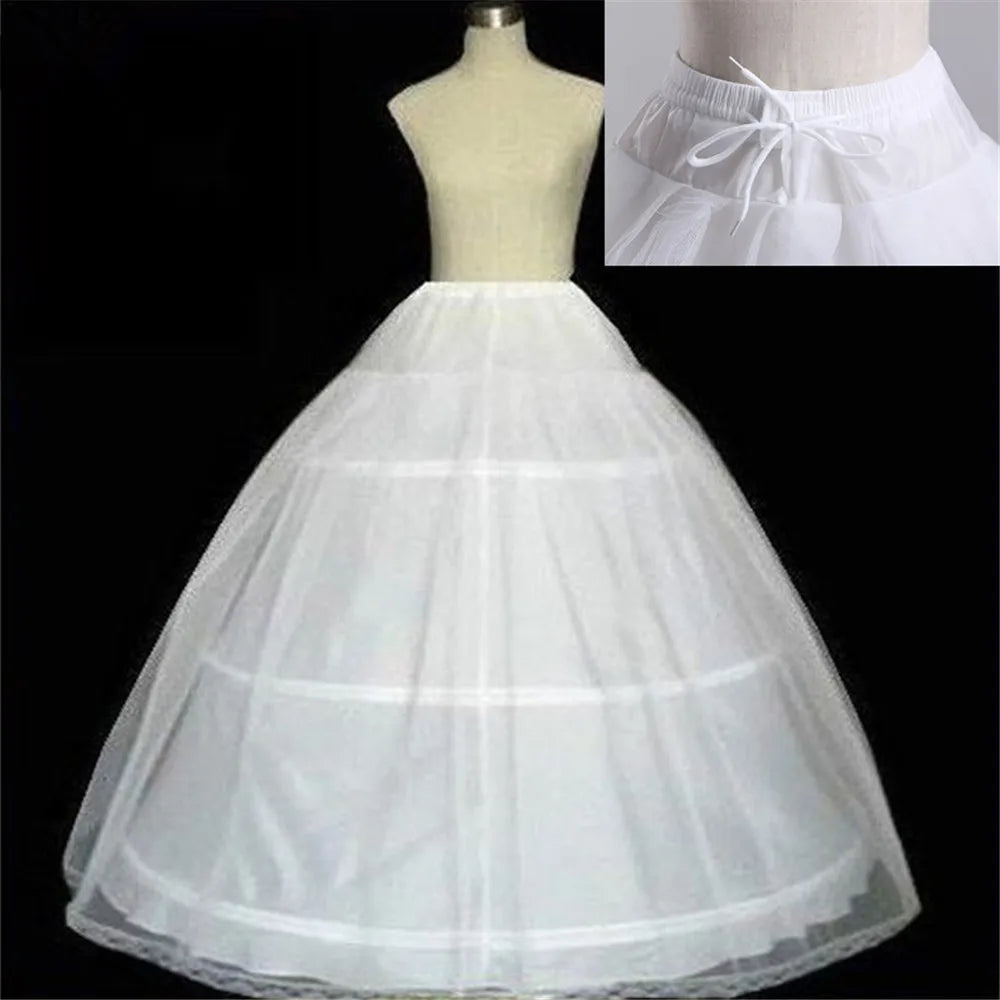 White 4-layers No Hoop Petticoat Wedding Dress Crinoline Bridal Ball Gown Underskirt Ladies Lined Skirt Party Dress Role-playing