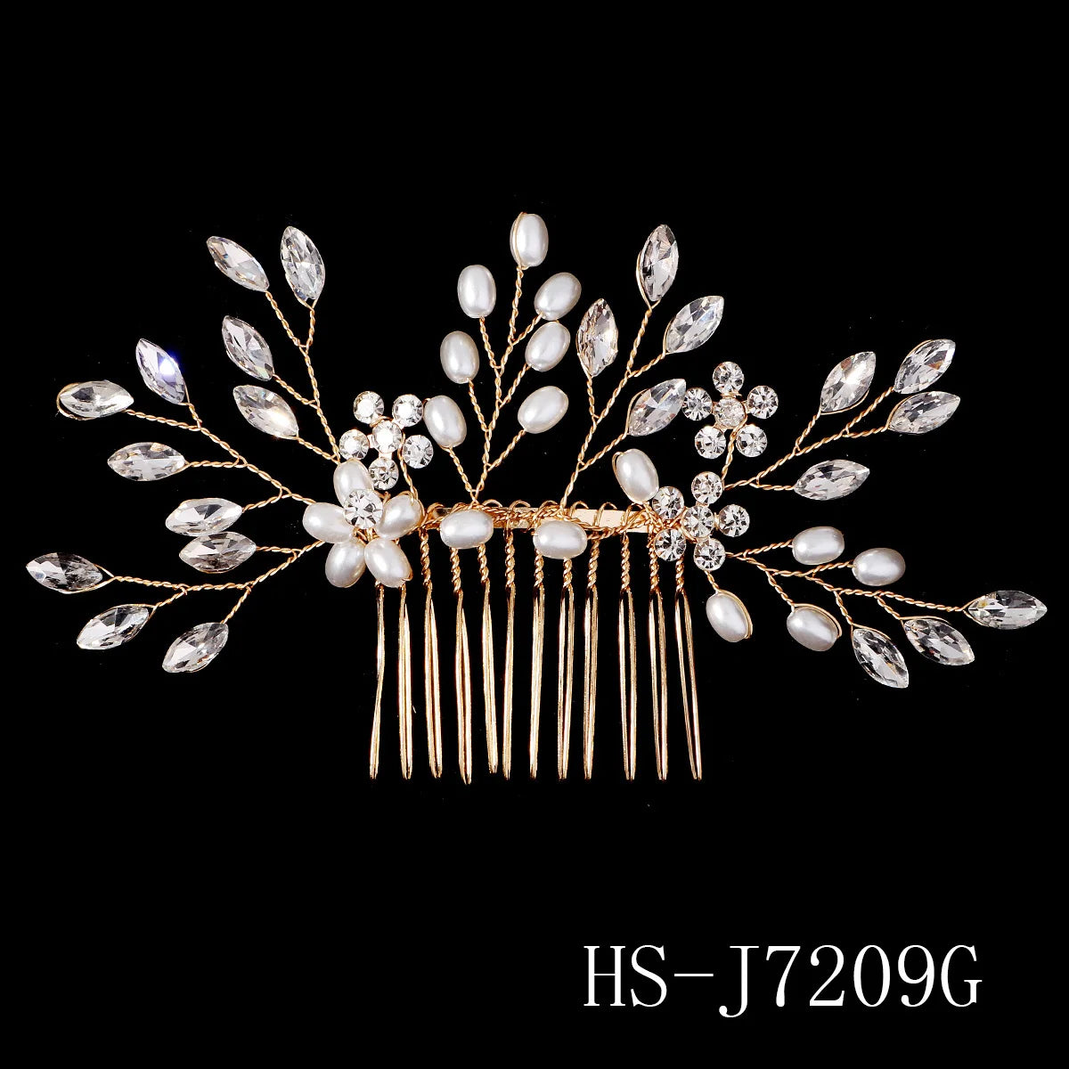 Golden Luxury Pearl Hair Comb Wedding Party Classic Jewellery Crystal Side Bangs Hair Clip For Women Elegant Headpieces