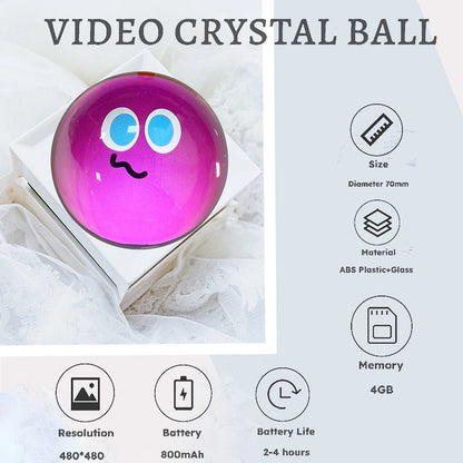3D Crystal Ball Digital Video Photo Album DIY Video Glass Ball Crystal Ball Digital Video Display Gift with Electronic Screen