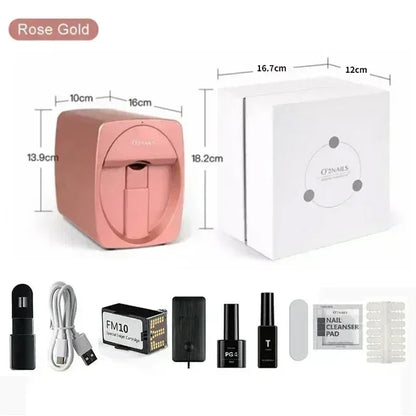 Smart Nail Printer Portable 3D Mobile Nail Painting Machine 2400 DPI Printing Resolution WiFi/DIY Support for Home Beauty Salon