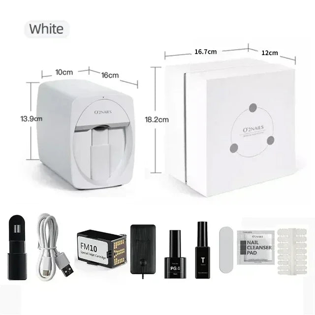 Smart Nail Printer Portable 3D Mobile Nail Painting Machine 2400 DPI Printing Resolution WiFi/DIY Support for Home Beauty Salon