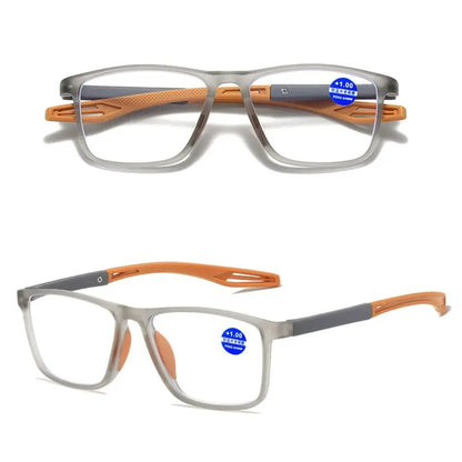 TR90 Sport Reading Glasses Men Ultralight Anti Blue Light Presbyopia Eyeglasses Men's Hyperopia Optical Eyewear Diopters