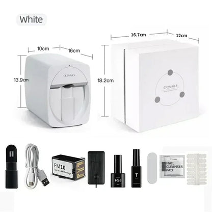 Smart Nail Printer Portable 3D Mobile Nail Painting Machine 2400 DPI Printing Resolution WiFi/DIY Support for Home Beauty Salon