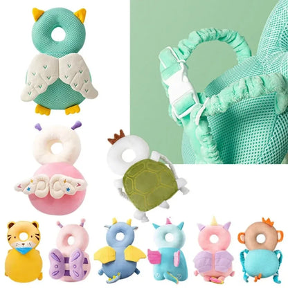 Newborn Headrest Security Pillows Backpack Toddler Baby Head Fall Protection Pad Cushion Cartoon Soft Security Pillows Backpack
