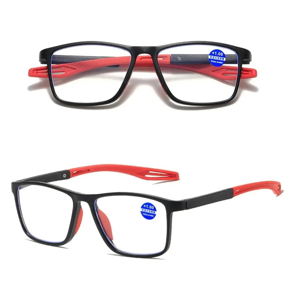 TR90 Sport Reading Glasses Men Ultralight Anti Blue Light Presbyopia Eyeglasses Men's Hyperopia Optical Eyewear Diopters