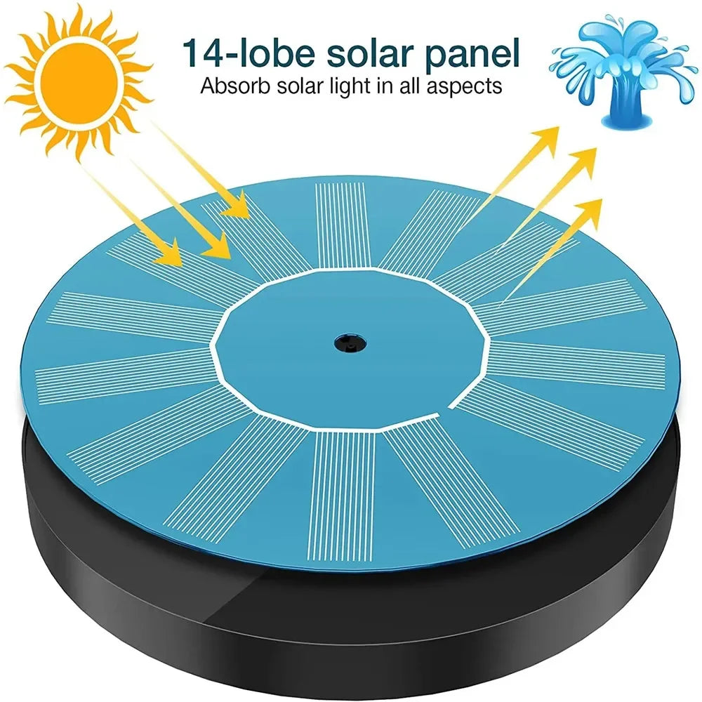 13/16/18cm Floating Solar Panel Solar Fountain Pump Bird Baths Garden Outdoor Water Pool Pond Decor