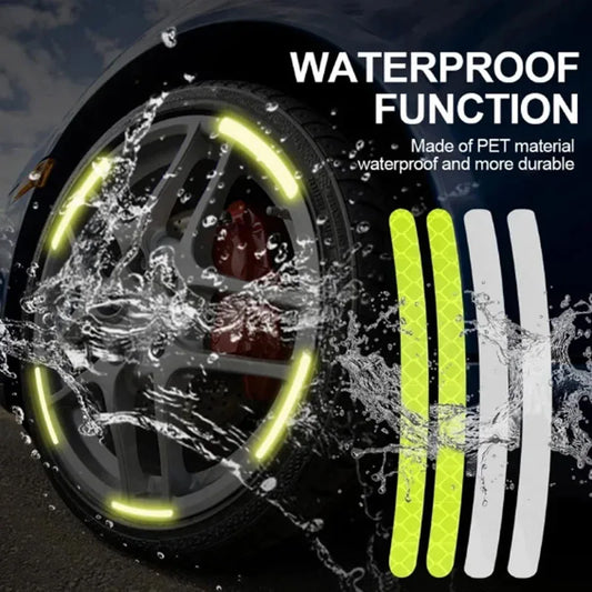40Pcs Car Motorcycle Wheel Reflective Strips Colorful Hub Stickers Car Styling Decal Sticker Auto Moto Decor Decals Accessories