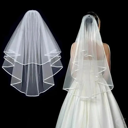 Fashion Short Tulle Wedding Veils With Comb White Ivory Bridal Two Layer Veil for Bride for Marriage Wedding Accessories
