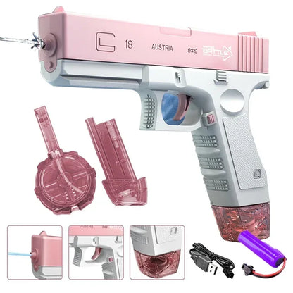 Electric Automatic Water Storage Gun Toys Portable Children Summer Beach Outdoor Fight Fantasy Spray Gun Toys Boy Kid Adult Game