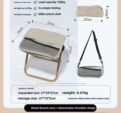 Folding Backpack Stool Portable Small Mazar Satchel Pen Bag Stool Outdoor Folding Chair Ultra Light Fishing High Speed Rail
