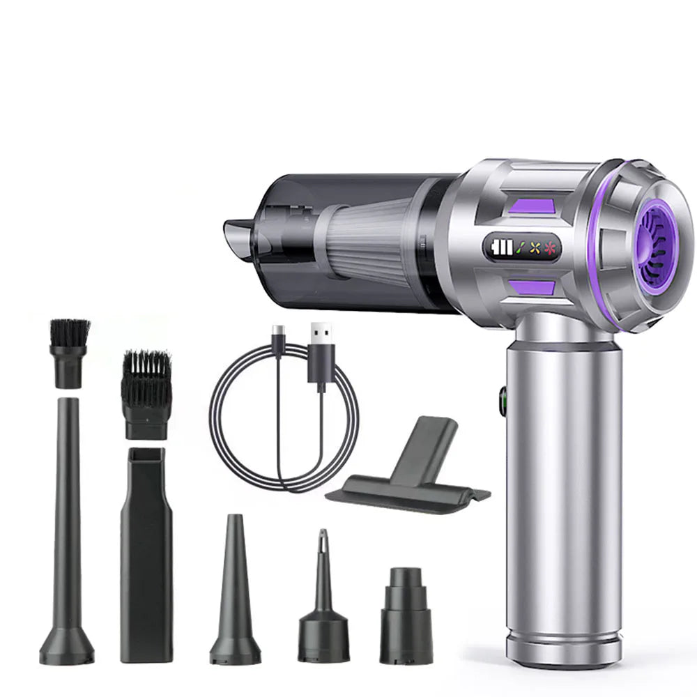 Car Vacuum Cleaner Air Duster LED Indicator Handheld Vaccum Cleaners 4 In 1 Strong Blowing/Suction Wireless Quick Inflation